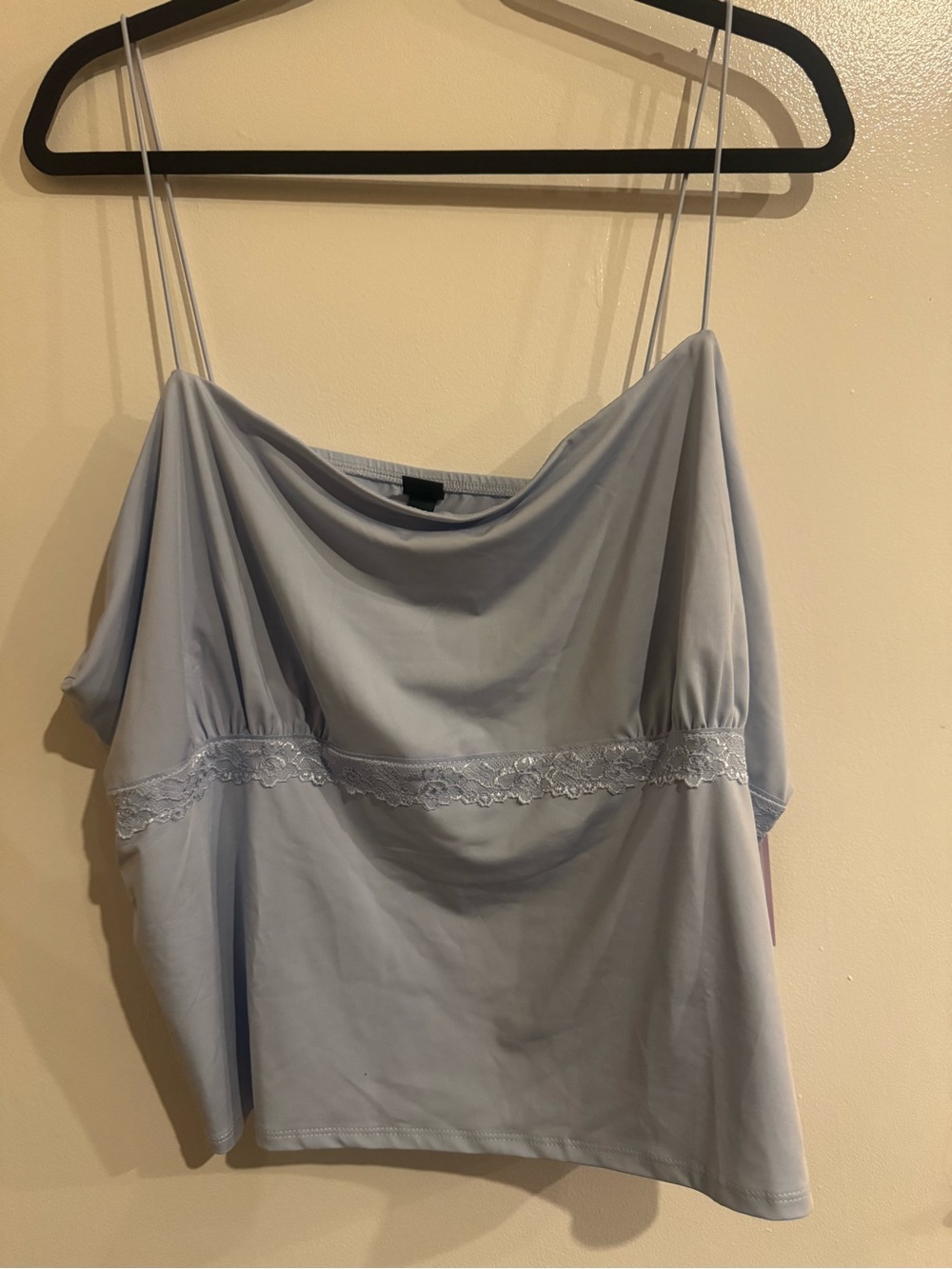 wild fable Light Blue Lace-Trim Cowl Neck Cami
